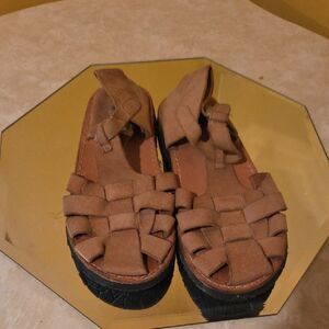 Zara Tan Sandals with Woven Design